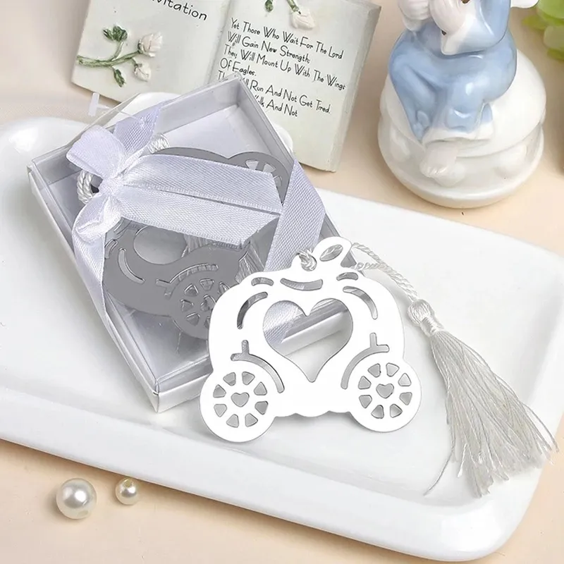 Wedding Favors And Gifts of Silver Cinderella Pumpkin Carriage Bookmark Wedding Supplies Souvenirs & Gifts For Guests