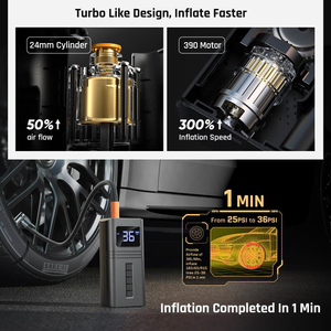 Inflador <span class=keywords><strong>de</strong></span> Neumáticos Inalámbrico Portátil <span class=keywords><strong>de</strong></span> 150 psi, <span class=keywords><strong>Compresor</strong></span> <span class=keywords><strong>de</strong></span> <span class=keywords><strong>Aire</strong></span> con Inflado 3 Veces Más Rápido, con Manómetro Digital, <span class=keywords><strong>Mini</strong></span> Bomba <span class=keywords><strong>de</strong></span> <span class=keywords><strong>Aire</strong></span> - Product Image 3