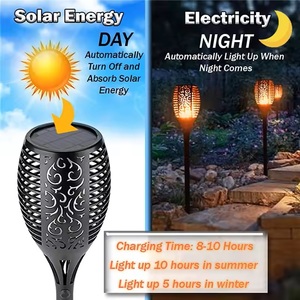 Lampe <span class=keywords><strong>torche</strong></span> solaire extérieure 96 LED effet flamme, étanche, haute luminosité, angle de faisceau 360°, IP44, avec contrôle de la lumière, pour <span class=keywords><strong>jardin</strong></span> - Meilleures ventes - Product Image 3