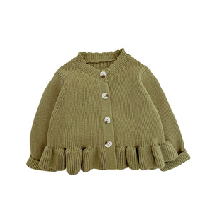 Suéter de Punto para Niñas, Estilo Primavera-Otoño, Nuevo Estilo Extranjero, Estilo Princesa con Volantes, Cárdigan de Punto para Bebés - Product Image 5