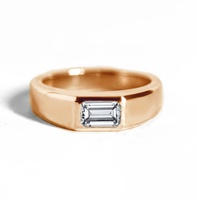 925 bijoux en argent taille émeraude Moissanite D VVS1 diamant signet marque bijoux bagues de luxe hommes fiançailles bande de mariage