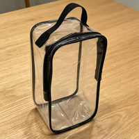 Pochette cosmétique en PVC durable avec fermeture éclair, grande capacité, résistante à l'eau, réutilisable, écologique, légère, portable, pour le maquillage de voyage
