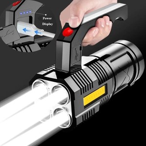 ไฟฉายมือถือแบบชาร์จ USB พร้อมจอแสดงผลพลังงาน ไฟด้านข้างแบบ COB สำหรับตั้งแคมป์กลางแจ้ง ไฟ LED แรงสูงอเนกประสงค์ - Product Image 1