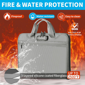 Accordion tập tin tổ chức khóa 13 Túi xách tay chống cháy mở rộng thư mục da cho kinh doanh thủ tục giấy tờ xử lý tổ chức - Product Image 5