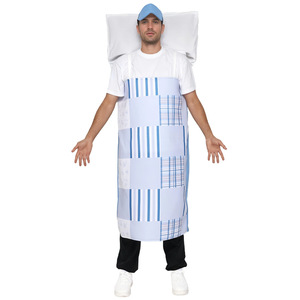 Disfraz divertido de cama de hospital unisex para adultos, traje de fiesta para Halloween, disfraz de juego de rol, vestido con almohada y gorro - Product Image 1