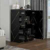 Offre Spéciale commode noire, tiroirs de rangement, meubles de commode, commode moderne en bois