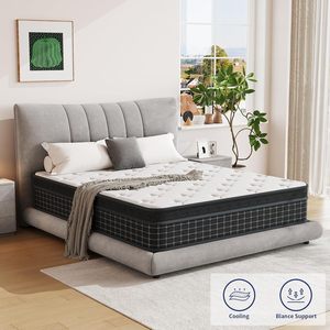 Colchones de Muelles de 12 Pulgadas en Caja, con Muelles Ensacados Individualmente y Espuma Viscoelástica para Aislamiento de Movimiento - Product Image 2