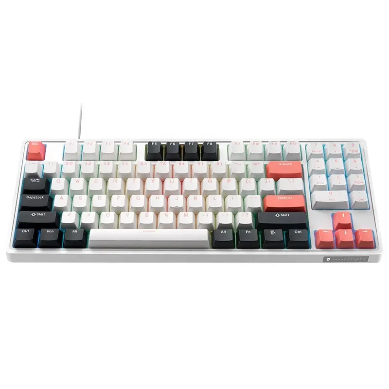 THUNDEROBOT KG3089 Wire Keyboard 89 Keys Colorful Version TKL Size With Number Area Red Axis For Office Gaming