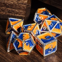 Ensemble de dés polyédriques en métal de 7 pièces avec logo personnalisé, fabriqué à la main pour les jeux de rôle Dungeons & Dragons et les jeux de société
