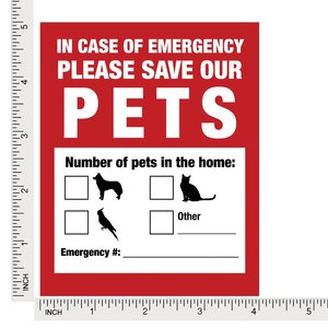 Autocollant rectangulaire en PVC pour signalisation d'urgence en cas de catastrophe pour animaux de compagnie, durable, utilisation en intérieur pour chiens, chats, oiseaux et autres animaux - Product Image 1