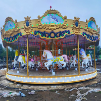 Manège à chevaux pour 24 personnes, pour enfants et adultes, utilisation intérieure et extérieure, idéal pour parcs d'attractions et aires de jeux. En promotion.
