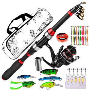 Dernier jeu de cannes à pêche à roue tournante Canne à pêche Canne à pêche ultra légère en carbone Canne à pêche coulée ultra dure - Product Image 1