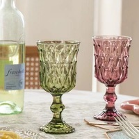 Gobelets à boire en verre vintage transparent vert violet pour les fêtes de réception de mariage Saint Valentin