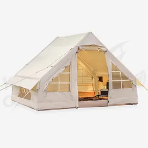 Buiten Kampeermeubilair Glamping Opblaasbare Camping Tent Luxe Polyester Tipi Air Familie Tent