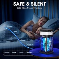 Lampe LED rechargeable brevetée Saijzek pour intérieur et extérieur, alimentée par énergie solaire, anti-moustiques et insectes volants