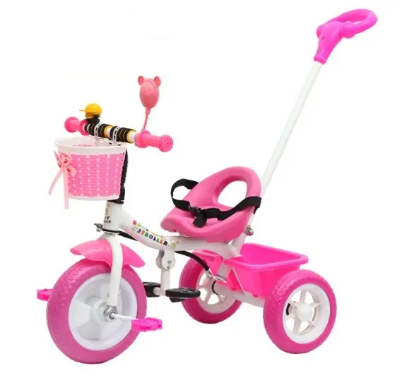 Tricicli per bambini di vendita caldi con barra di spinta/tricicli colorati per bambini con qualità ce/colore verde rosa Baby Ride tricycl Toys
