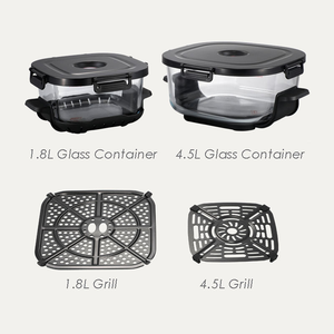 <span class=keywords><strong>Friteuse</strong></span> à air portable 1600W avec <span class=keywords><strong>double</strong></span> bol en verre, panneau numérique 6-en-1, design compact et peu encombrant - Product Image 5