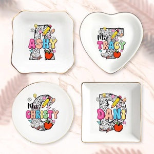 Plato de anillo de baratija personalizado de la universidad, decoración de dormitorio hecha a mano, regalo de graduación personalizado, logotipo personalizado, bandeja de joyería en blanco - Product Image 2