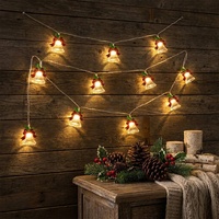 Mini LED Weihnachtsglocken-Lichterkette, 10 LED Batteriebetriebene Lichterkette mit Kristallglocken-Figuren für Weihnachtsdekoration