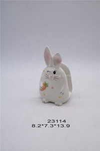 Decoración de Pascua de cerámica Vajilla de desayuno Diseño de conejo de cerámica lindo Huevera para niños - Product Image 2