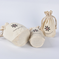 Emballage de petit sac pochette à poussière cadeau personnalisé en mousseline de coton biologique avec cordon de serrage