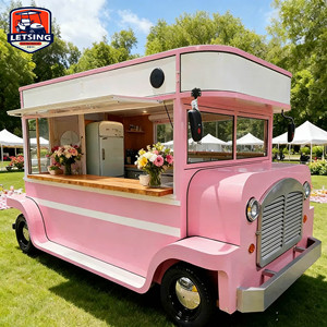 Chariot de vente mobile rétro coloré pour restauration rapide, remorque de cuisine de rue personnalisée, résistant à la rouille, garantie 1 an - Product Image 1