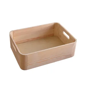 Caja de almacenamiento de madera para decoración del hogar, almacenamiento de juguetes de tela lisa