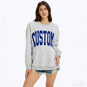 Vente en gros de vêtements d'automne-hiver grande taille pour femmes Y2k mode vintage pour filles sweat-shirt réversible à col rond fabricant - Product Image 2