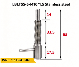 Piston d'indexage à poignée en L (LBLT) en acier inoxydable à ressort pour un positionnement sécurisé dans les profilés en aluminium - Product Image 4