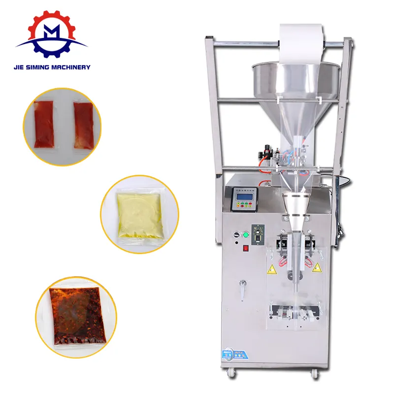 JSM Automatic Ketchup Back Sealing Oil Sachet Tomato Sauce Chili Sauce Honey Paste Packaging Machine.