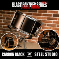 Tambourin Beatello Black Panther Series 12x6,5 pouces en acier noir carbone avec peaux en PVC |   Studio professionnel |   Écoute critique