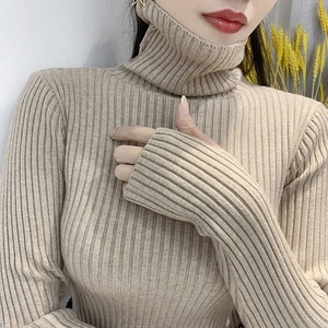 Maglione da Donna Personalizzato a Collo Alto, Pullover di Alta Qualità, Maglia Basic a Maniche Lunghe - Product Image 3