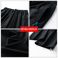 Celana Kasual Pria Lengan Panjang, Pinggang Elastis Sedang, Model Lurus, Bahan Ringan, Bernapas, Cepat Kering, Grosir, Warna Polos, Kancing, Cocok untuk Aktivitas Luar Ruangan