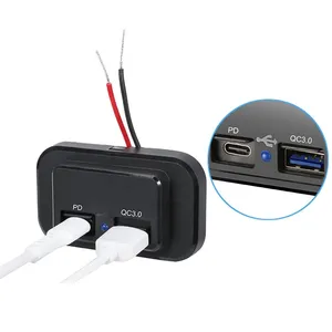 Presa per caricabatteria da auto con pannello Dual USB 12V 4.8A 3.1A 12V/24V presa per caricabatterie USB adattatore di alimentazione per accessori per Camper Caravan