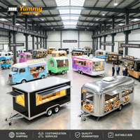 Remorque de restauration mobile à double essieu avec grandes fenêtres de service pour la vente de barbecue, de restauration rapide et les événements festifs