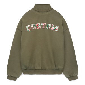 LTD-H1018 Custom <strong>Christmas</strong> Theme Print Embroidered Washed Mock Neck <strong>Sweatshirts</strong> Quiet Luxury Men's <strong>Women's</strong> <strong>Sweatshirts</strong> - Product Image 1