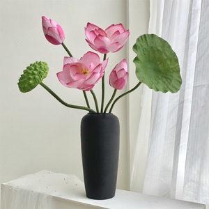 Fleur de lotus artificielle Muyu Chronicles, imprimée en 3D, en soie PU, branche unique, décoration pour la maison, accessoire photo - Product Image 4
