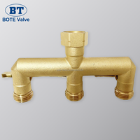 Distributeur d'eau pour tuyau d'arrosage en laiton 3/4 po, 3 voies, 1 entrée 3 sorties, avec vannes d'arrêt indépendantes