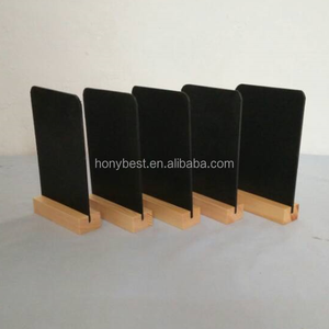 Mộc Mạc nhỏ nhà bếp Countertop Memo <span class=keywords><strong>Board</strong></span> hai mặt mini bảng đen dấu hiệu với gỗ cơ sở đứng, Tabletop menu bảng đen - Product Image 4