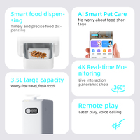 Caméra intelligente 4K de 3,5 L pour animaux de compagnie avec alimentation par IA, télécommande, audio bidirectionnel et jeu interactif