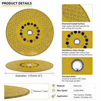 Disque diamanté brasé industriel à motif étoilé, double face, pour la découpe et le meulage de pierre, marbre, granit, compatible OEM