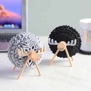 Hot Selling Sheep Shape Cup Pads Creative Felt Snowflake <b>Coasters</b> Funny Sheep Shaped Anti Slip <b>Drink</b> <b>Coasters</b> With Wooden Holder - Product Image 5