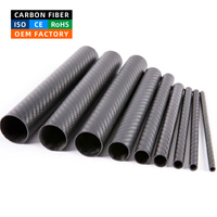 Tube en fibre de carbone 100% de grand diamètre, enroulé ISO, coloré, personnalisé, 3K, marque YuHang, finition brillante/mate, léger, haute performance