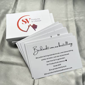 Cartes de remerciement imprimées en couleur, cartes de vœux personnalisées pour le commerce électronique, cartes de vœux de marque pour les petites entreprises - Product Image 1