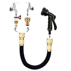 Juego de mangueras telescópicas de agua 3x extensibles con pistola pulverizadora para lavado de coches, uso en jardín, agua a presión del grifo, material TPE - Product Image 4