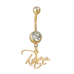 Dropshipping perhiasan tindik badan cincin kancing perut pribadi kuku baja tahan karat nama kustom dengan tindik pusar - Product Image 6