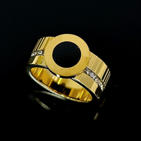 Ensemble de bijoux en acier inoxydable avec anneau noir exquis
