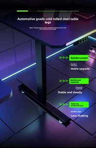 Bureau de jeu et de travail ergonomique à double moteur, réglable en hauteur, support d'ordinateur électrique pour PC, table de jeu à double moteur - Product Image 4