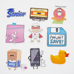 Autocollants en vinyle PVC adhésifs personnalisés découpés à la forme, impression en gros de Chine, autocollants de dessin animé imperméables avec logo mignon - Product Image 2