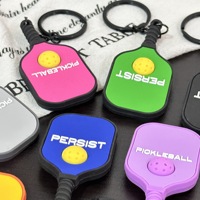 Llavero Deportivo de Pickleball Original, Nuevo, con Mosquetón, Impresión Digital Ecológica, Accesorio de Goma de Alta Calidad con Forma 3D